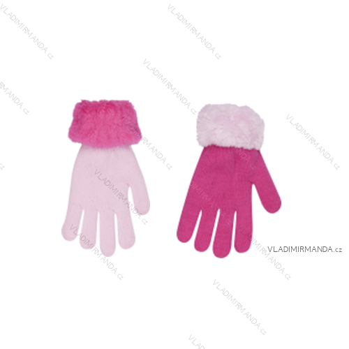 Gloves winter with fur baby girl (14-16-18cm) YOCLUB POLAND R-103
