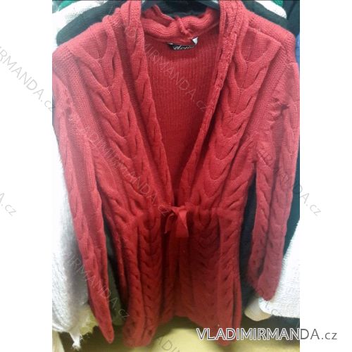 Cardigan sweater knitted long ladies (uni sl) OLOLLA FRANCE IMT8221
