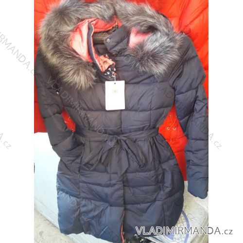 Winter satin coat with fur (s-xl) POLAND IM10188615
