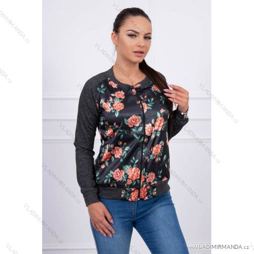 Sweatshirt with zip ladies flowers (one size) TURKEY ESI188578
