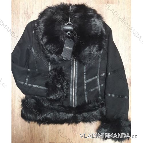 Lined hot leatherette jacket with ladies' fur (s-xxl) DD STYLE MA118F698
