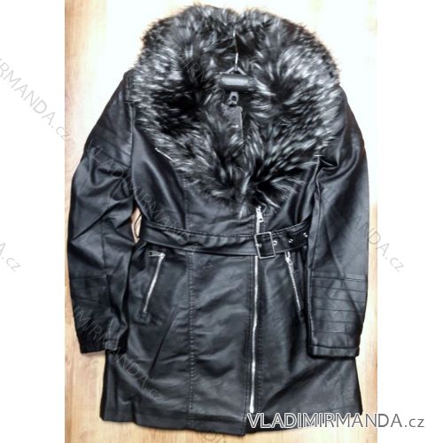 Leather winter jacket with lady's fur (s-2xl) MISS SISSY MA118F670
