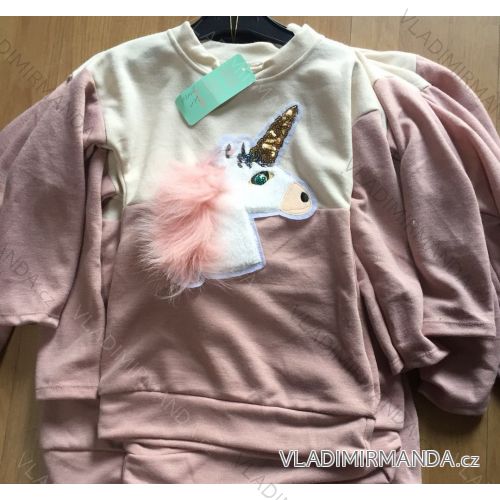 Sweatshirt with sequins baby teen girl (4-14 years old) ITALIAN MLADA Móda 181425
