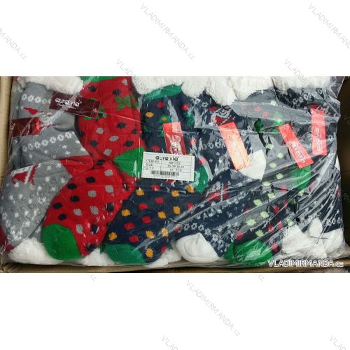 Socks to adolescents up to women's insulated cotton Christmas motif (35-41) AURA.VIA NM1252
