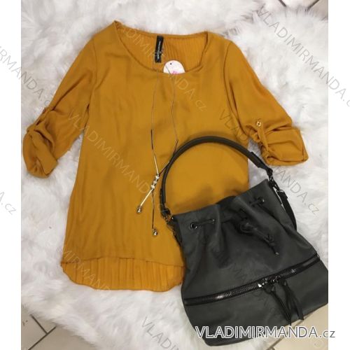 Tunic T-shirt 3/4 long sleeve with jewelery womens (uni sl) ITALIAN Fashion IM9181009
