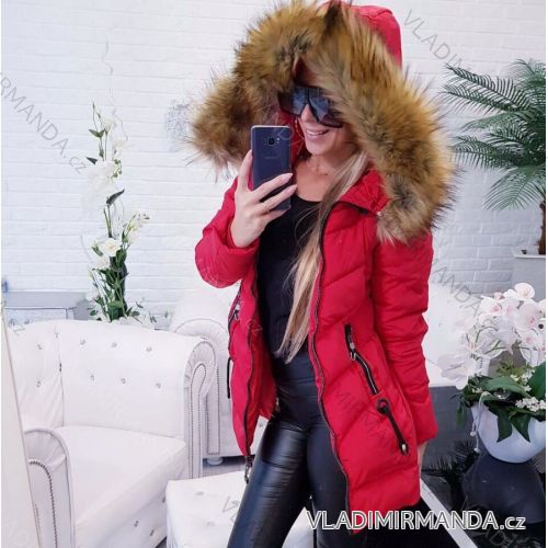 Winter satin coat with fur (s-xxl) POLAND GAR18012
