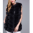 Winter jacket furskin with leather pockets warm artificial fur (s-4xl) AFASHION AF18048 black S