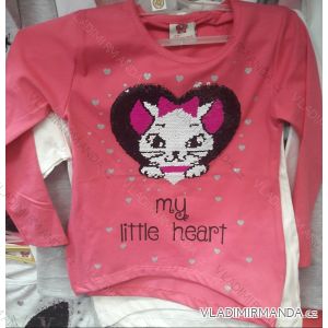 T-shirt long sleeve with baby girl's sequins (98-128) TUZZY TURKEY MODA TM218178
