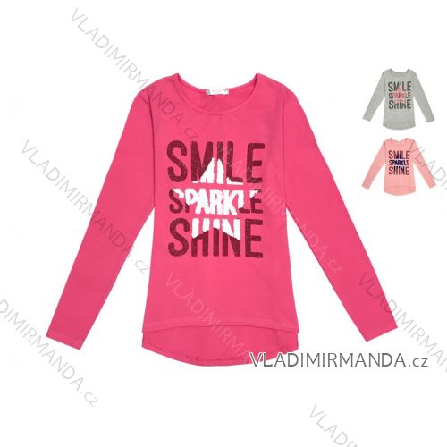 Long Sleeve T-Shirt with Glitter Girls (134-164) KUGO K724