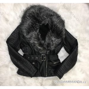 Leatherette jacket with fur fur lined (s-xxl) DD STYLE MA118663-1
