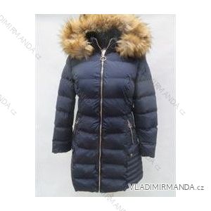 Winter satin coat with ladies' fur (s-2xl) ITALIAN LEATHER LEU1811H18177
