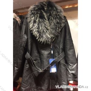 Jacket long leatherette with fur lady (s-2xl) EMT-ALNWICK EMT18027
