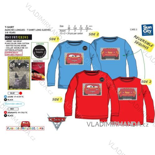 T-shirt fleece long sleeve cars children boys cotton (3-8 years) SUN CITY RH1197