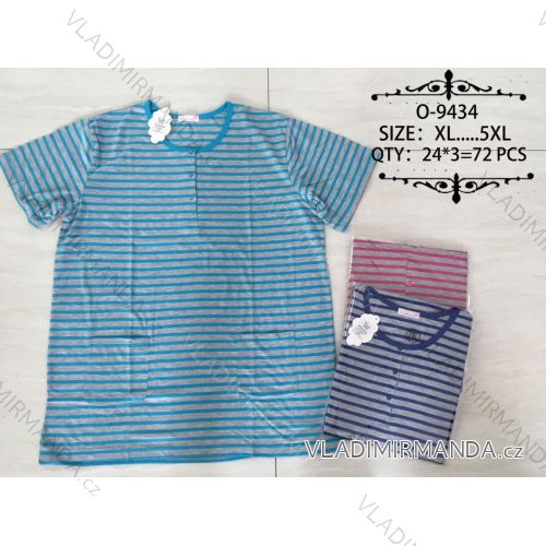 T-Shirt Striped Short Sleeve Women's Oversized (xl-5xl) Valerie Dream O-9434
