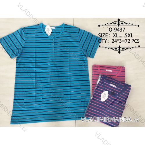 T-Shirt Striped Short Sleeve Women's Oversized (xl-5xl) Valerie Dream O-9437
