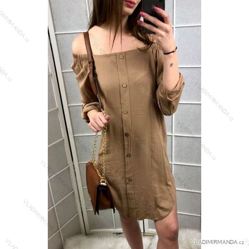 Dress 3/4 long sleeve bare shoulders women (uni sm) ITALIAN MODE IMT19235
