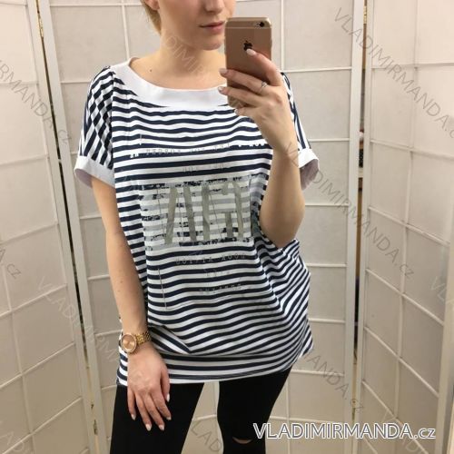 T-shirt short sleeve navy stripe (uni l-2xl) Sweetissima IM919370
