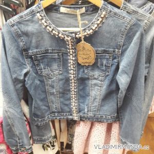 Denim Jacket short women's seed beads (xs-xl) Re-dress IM919C103
