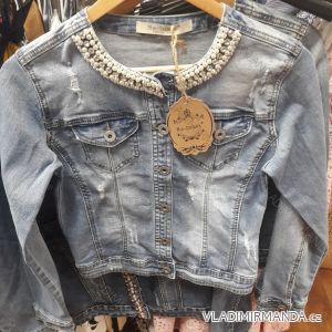 Denim Jacket short women's seed beads (xs-xl) Re-dress IM919C013
