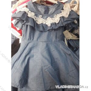 Short sleeve summer dress with bare shoulders child puppy jeans with lace (4-14 years) ITALIAN YOUNG FASHION IMM219036
