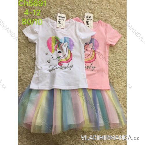 Set T-shirt short sleeve and skirt children adolescent girl (4-12 years) SAD SAD19CH5691