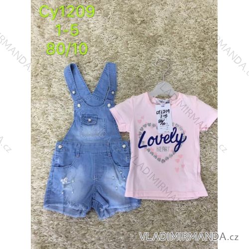 Set summer t-shirt short sleeve and jeans shorts with child's socks (1-5 years) SAD SAD19CY1209