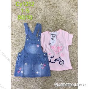 Set summer t-shirt short sleeve and denim gown with childish girls (1-5 years) SAD SAD19CY1212