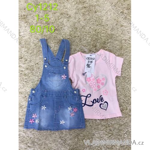 Set summer t-shirt short sleeve and denim gown with childish girls (1-5 years) SAD SAD19CY1212