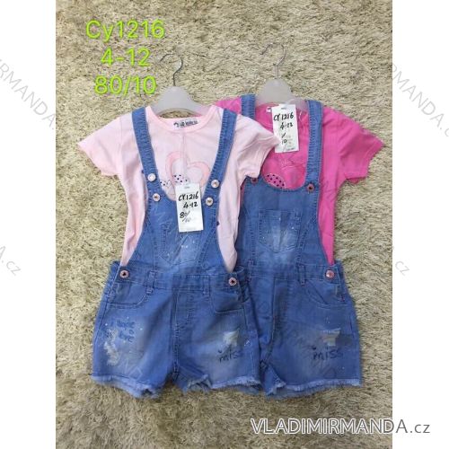 Set summer t-shirt short sleeve and jeans shorts with puppy youth girl (4-12 years) SAD SAD19CY1216
