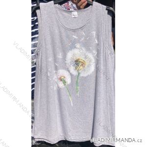 Sleeveless T-Shirt Flower Women's Oversized (M-4XL) POLISH FASHION PM119180
