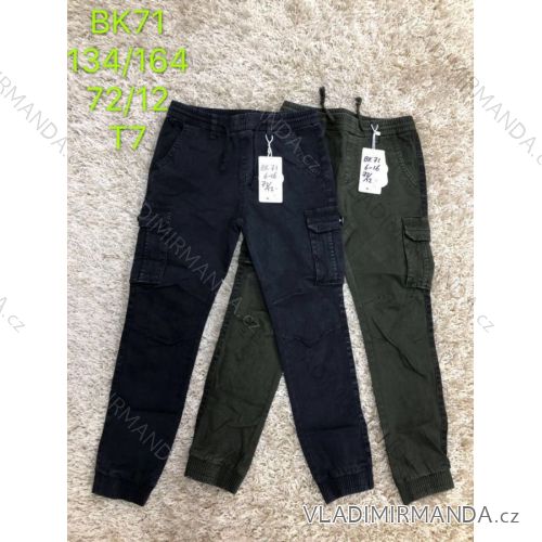 Pants canvas for boys with pockets youth (134-164) SAD SAD19BK71
