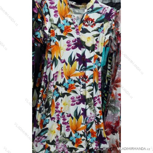 Short Sleeve Dress Floral Ladies Oversized (m-3xl) POLISH FASHION PM119192
