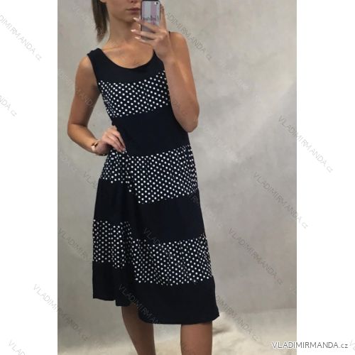 Women's Sleeveless Dress Polka Dot (Uni L / XL) POLISH FASHION PM119194
