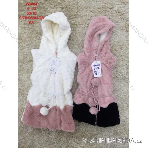 Vest fur baby adolescent girl (4-12 years) SAD19WW04
