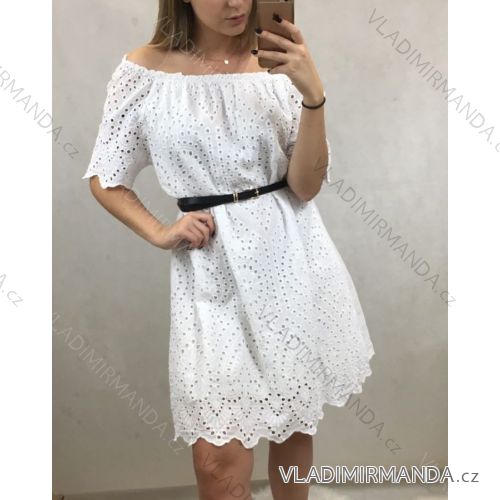 Summer Sleeveless Dress Short Sleeve Lace Ladies (uni m / l) ITALIAN FASHION IMR19016
