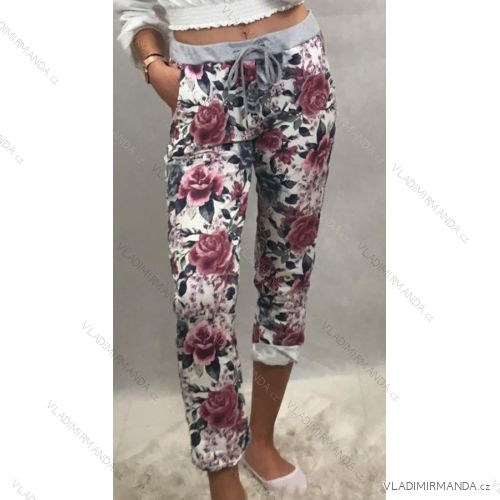 Women's flower pants long (uni l-xl) ITALIAN FASHION IMC198961