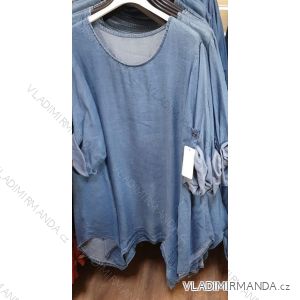 Women's tunic 3/4 sleeve denim oversized (uni xl-2xl) ITALIAN FASHION IM1219084
