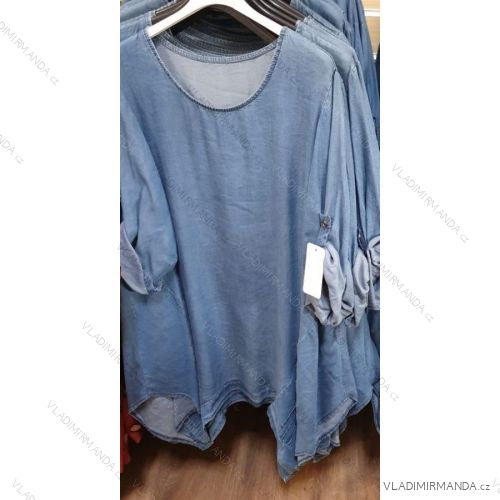 Women's tunic 3/4 sleeve denim oversized (uni xl-2xl) ITALIAN FASHION IM1219084
