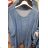 Women's tunic 3/4 sleeve denim oversized (uni xl-2xl) ITALIAN FASHION IM1219084
