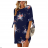 Dress 3/4 long sleeve women's flowered (s-5xl) AFASHION AF19189
