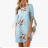 Dress 3/4 long sleeve women's flowered (s-5xl) AFASHION AF19189
