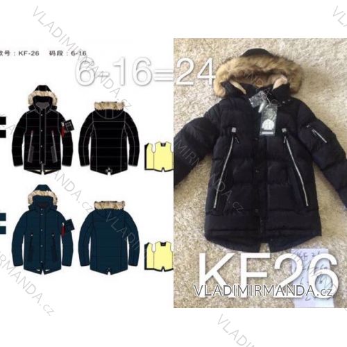 Boy´s winter coat with hood and fur youth (6-16 years) SAD SAD19KF26