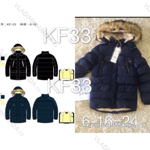 Boy´s winter coat with hood and fur youth (6-16 years) SAD SAD19KF33