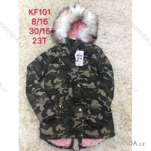 Girls' Coat Winter Hooded + Fur Teenager (8-16 years) SAD SAD19KF101