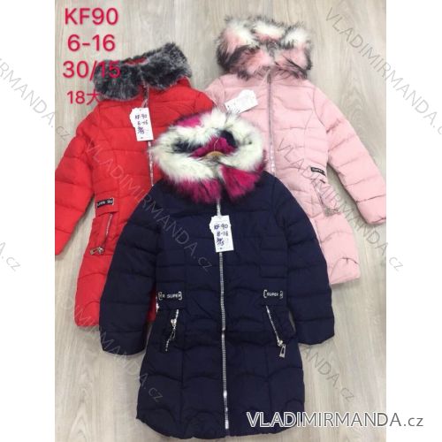 Girls coat (6-16 years old) with hood and fur coat SAD SAD19KF90