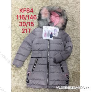 Coat winter with hood and fur children's adolescent girl (116-146) SAD SAD19KF84
