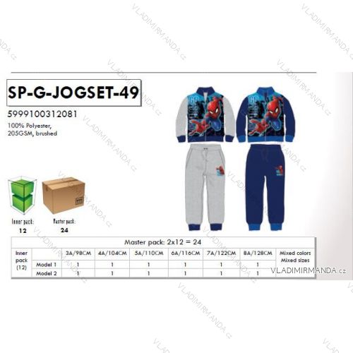 Sweatpants and sweatshirt for children spiderman boys (98-128) SETINO SP-G-JOGSET-49
