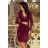 Lace dress with neckline - Burgundy color
