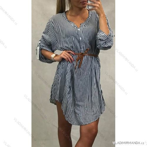 Shirt Dress 3/4 Long Sleeve Lace with Women (uni s / m) ITALIAN FASHION IM420482