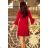 228-3 LUCY - Pleated Comfortable Dress - RED
